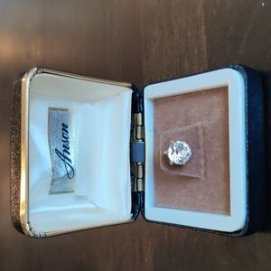 Anson Textured Silver Tone Round Tie Tack/pin EUC in Original Box